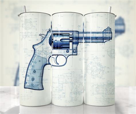 Firearm Blueprint Tumbler Wrap Gun Tumbler Wrap PNG Second Etsy