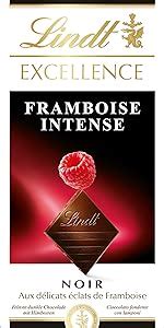 Lindt Tablette Framboise Intense Excellence Chocolat Noir G