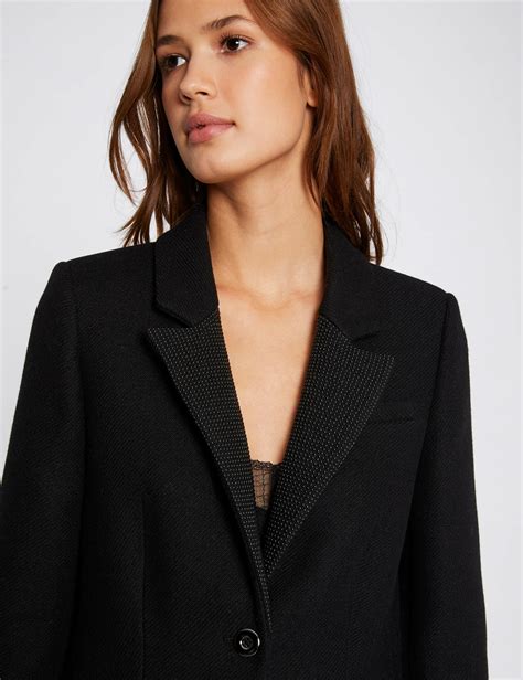 Manteau Cintré Avec Détails Cloutés Noir Femme Morgan