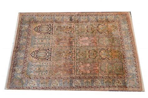 A Kashmir Silk Rug 200 X 150 Cm Textiles Costume Oriental