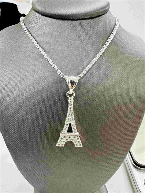 Silver Cubic Zirconia Eifel Tower Charm Grams Etsy