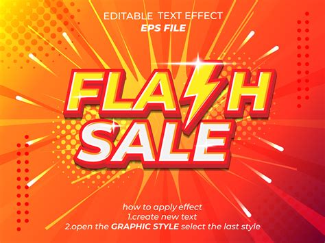 Flash Sale Text Effect Font Editable Typography D Text Vector