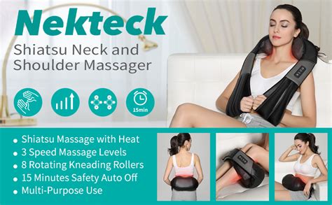 Shiatsu Neck And Back Massager With Soothing Heat Nekteck Electric