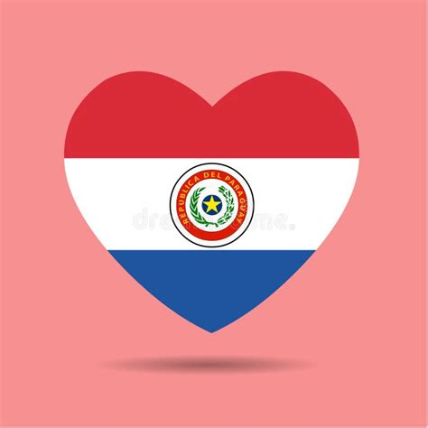 Ilustración Del Vector Del Corazón De La Bandera Paraguaya Aislada En