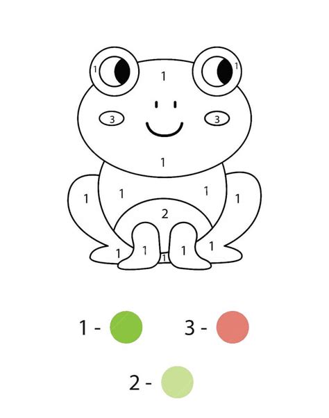 Cute Frog Color By Number Download Print Now