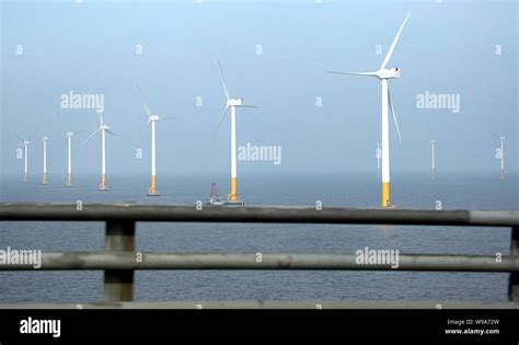 View Of Wind Turbines At The Shanghai Donghai Bridge Offshore Wind Farm