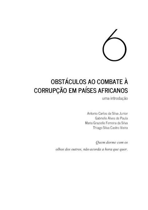 PDF OBSTÁCULOS AO COMBATE À CORRUPÇÃO EM PAÍSES Antes do processo