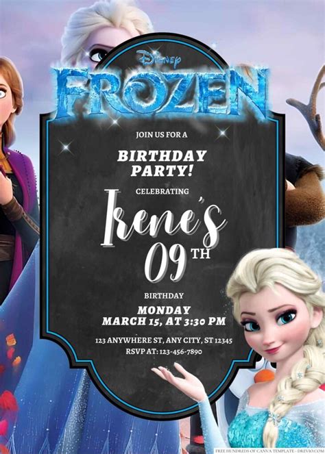 Free Editable Elsa Frozen Birthday Invitation Download Hundreds Free