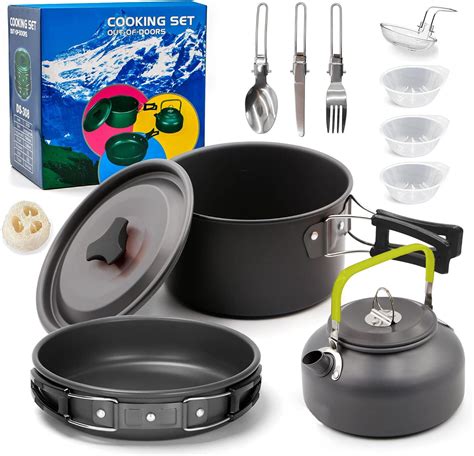 16pcs Camping Cookware Kitoutdoor Cooking Set With Kettlelightweight