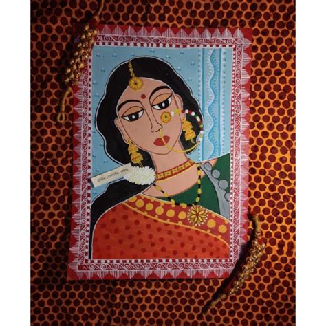 Madhubani Style Painting With Alpha Borders And The Uttrakhand Culture