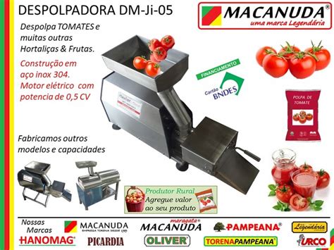 PRA DESPOLPAR TOMATE MÁQUINA PROFISSIONAL MACANUDA CIMM