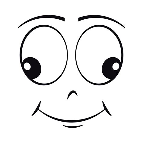 Cartoon Silly Smiling Face Expression Vector Illustration