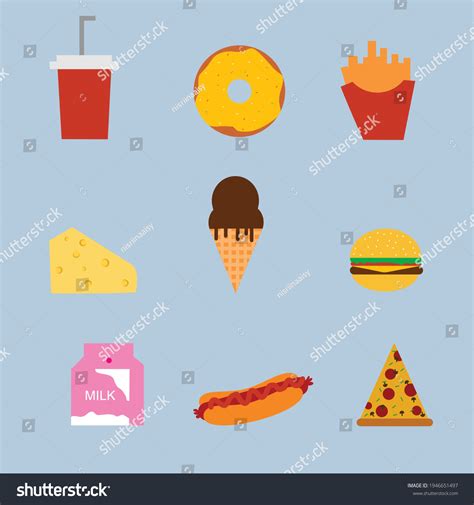 Illustration Set Cartoon Food Bundles Stock Vector Royalty Free