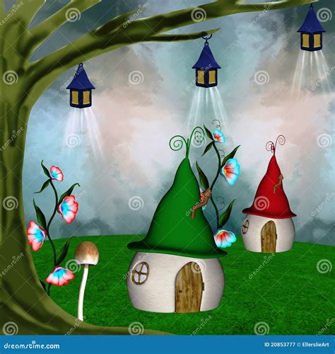 Elves Village Stock Illustration Illustration Of Buildings 20853777