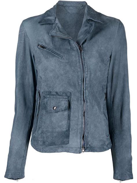 Buy SALVATORE SANTORO Off Centre Zipped Leather Jacket At 39 Off