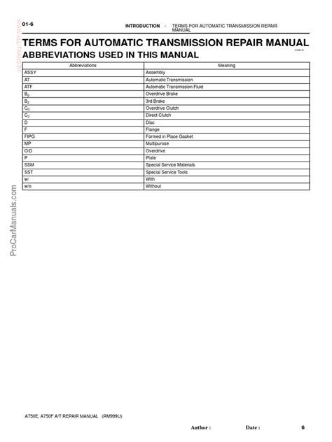 A750e A750f Rebuild Manual Pdf Clutch Manual Transmission