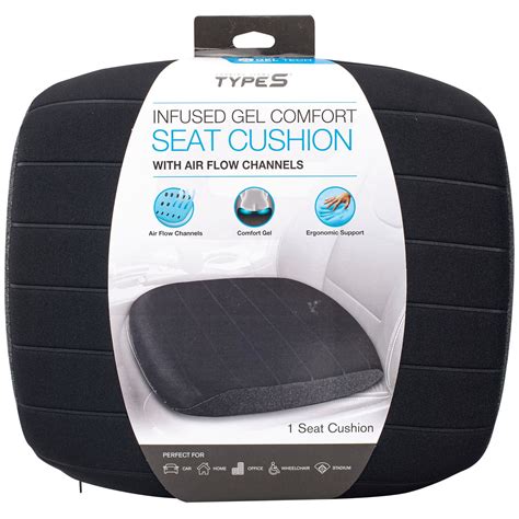 TYPE S Infused Gel Comfort Seat Cushion With Air Flow