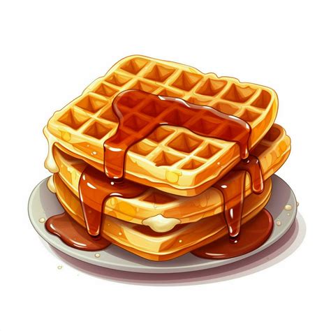 Waffle 2d Cartoon Vector Illustration On White Background 30695371