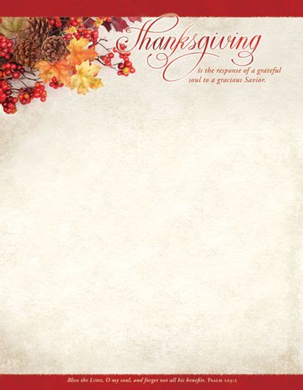 Thanksgiving Letterhead Thanksgiving Warner Press