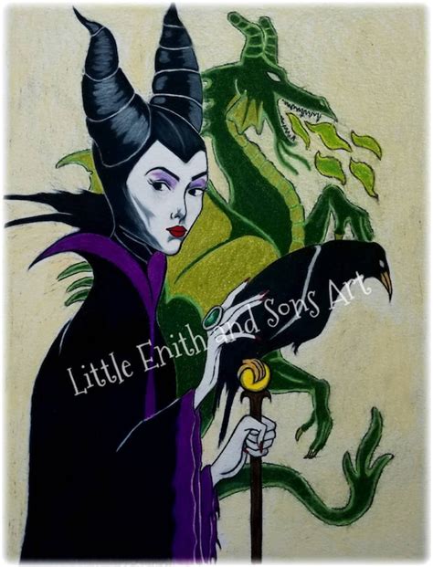 Maleficent Sleeping Beauty Art Print Disney Villain Etsy