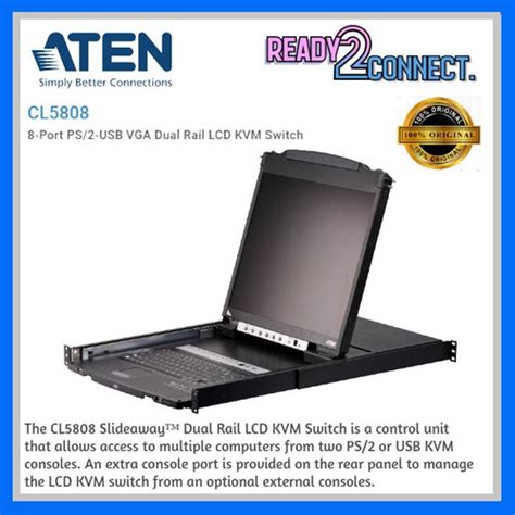 Jual ATEN CL5808 8-Port PS/2-USB VGA Dual Rail LCD KVM Switch - Jakarta ...