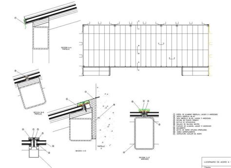 Roof And Column Section Plan Dwg File Cadbull