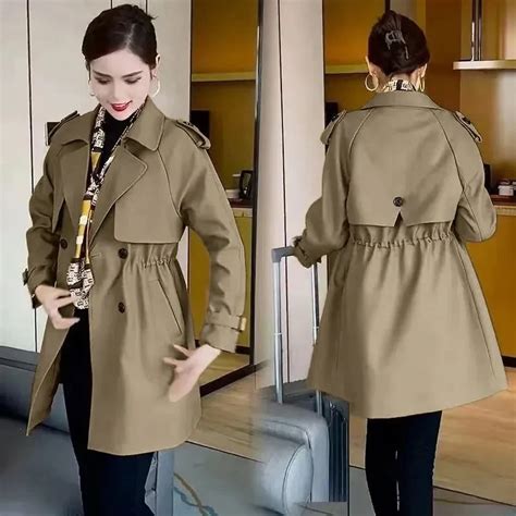 Solid Womens Trench Coat 2023 Spring Autumn New Fashion Temperament