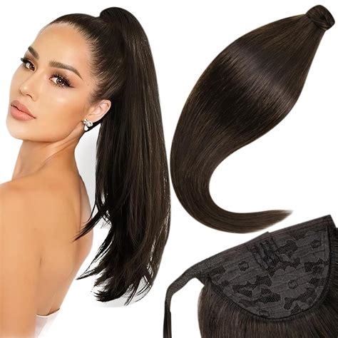 Laavoo Ponytail Extension Human Hair Clip In Ponytail Hair