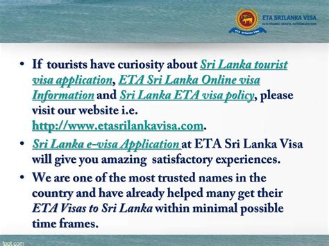 PPT - Tourist visa for Sri Lanka at www.etasrilankavisa.com PowerPoint