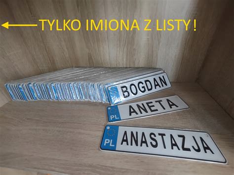 Tablica Rejestracyjna Z Imieniem Imi Aluminiowa