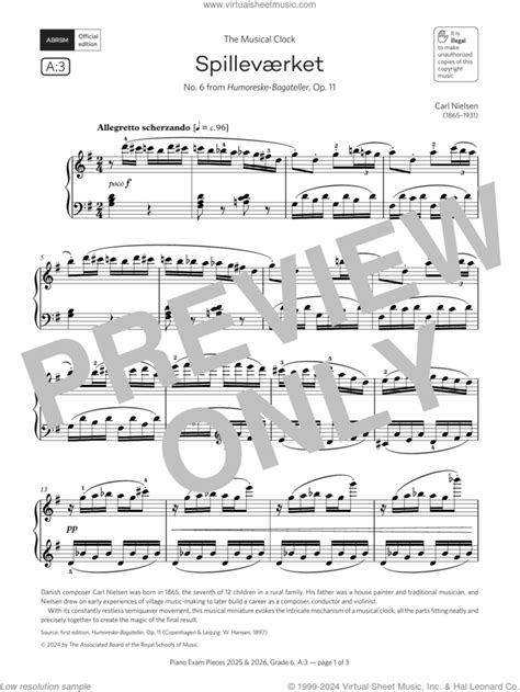 SpillevArket Grade 6 List A3 From The ABRSM Piano Syllabus 2025 And