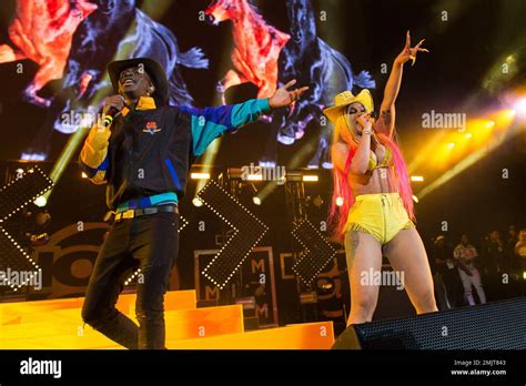 Music Artists Lil Nas X Left And Cardi B Perform At HOT Summer Jam At MetLife Stadium