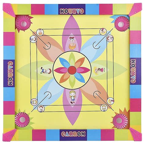 Buy Tanman Toys 17x17 Inches Wooden Colorful Carrom Board Game With