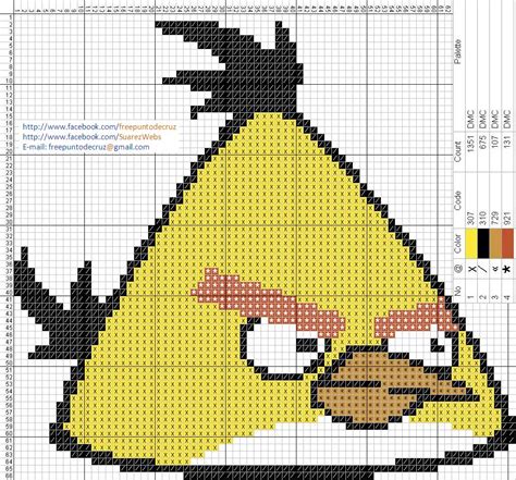 Dibujos Punto De Cruz Gratis Angry Birds Yellow Punto De Cruz