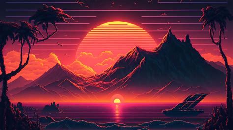 Retro Sunset Dreamscape Backiee