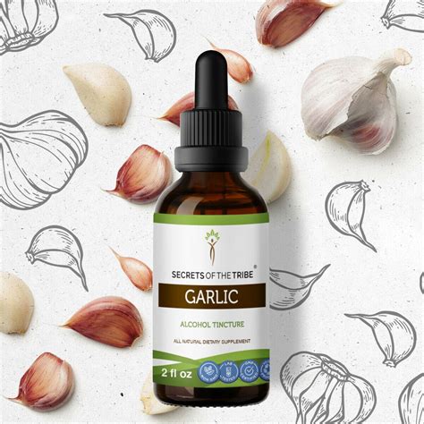 Garlic Tincture Alcohol Extract Organic Garlic Allium Sativum Supports