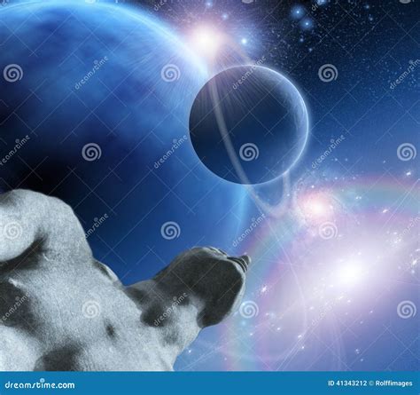 Statue Of Man Gazing Upward Stock Illustration Illustration Of Future Haze 41343212