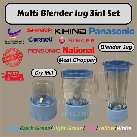 Multi Blender Jug 3in1 Set Wet Mill Meat Chopper Dry Mill Panasonic