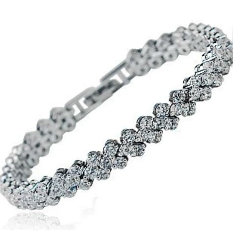 Pulseira De Prata Esterlina Para Mulheres Bracelete De Zirc Nia Luxo