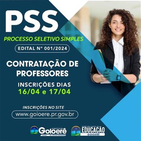 Goionews PSS Prefeitura de Goioerê vai contratar professores de