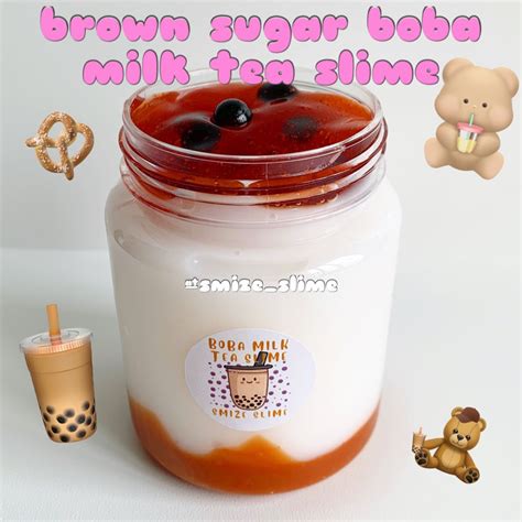 Jual Brown Sugar Boba Milk Tea Slime Cc Slime Boba Mainan Anak