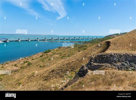 The Kerch Strait Bridge construction .Crimean Bridge, also called Kerch ...