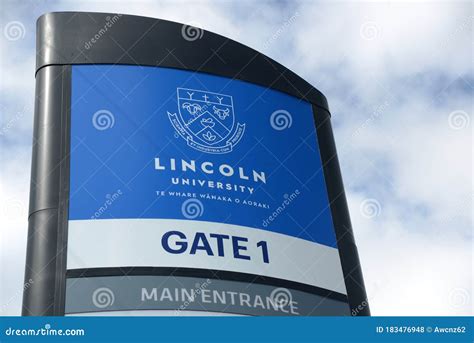 Signage for Lincoln University, New Zealand Editorial Stock Photo ...