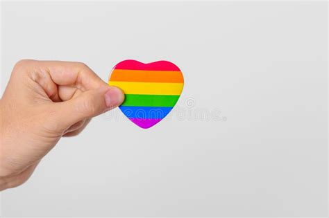 LGBT Pride Month Concept Or LGBTQ Or LGBTQIA With Rainbow Heart Shape For Lesbian Gay