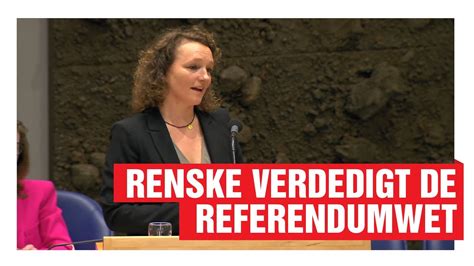 Renske Leijten Verdedigt De Nieuwe Referendumwet Debat Over Het