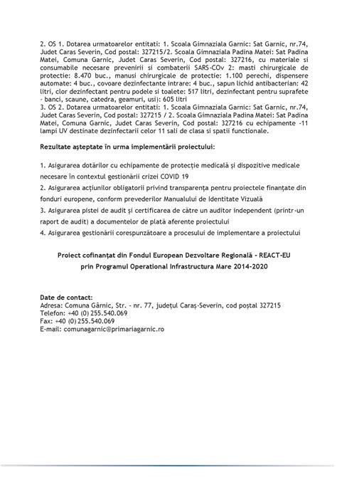 Începere proiect Dotarea unităților de învățământ preuniversitar de