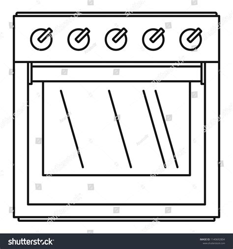 Big Gas Cooker Icon Outline Illustration Stock Vector Royalty Free