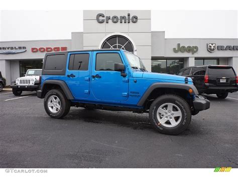 2016 Hydro Blue Pearl Jeep Wrangler Unlimited Sport 4x4 108435686