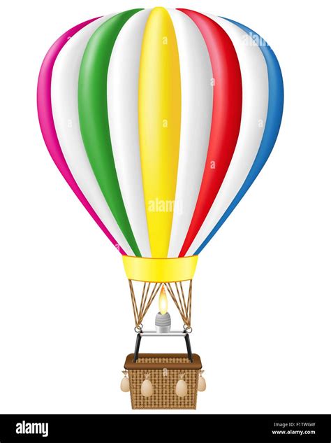 Hot Air Balloon Vector Illustration Isolated On White Background Stock
