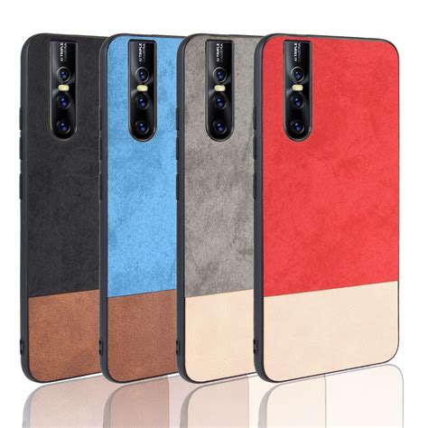 Para Vivo V15 V15 Pro Caso Suave De TPU PU PC Costura Contraste